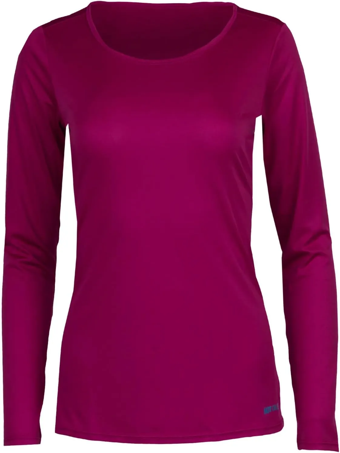Hot Chillys Women's Peach Skins Solid Crewneck Lightweight Relaxed Fit Base Layer | Moisture-Wicking Long Sleeve Thermal Top