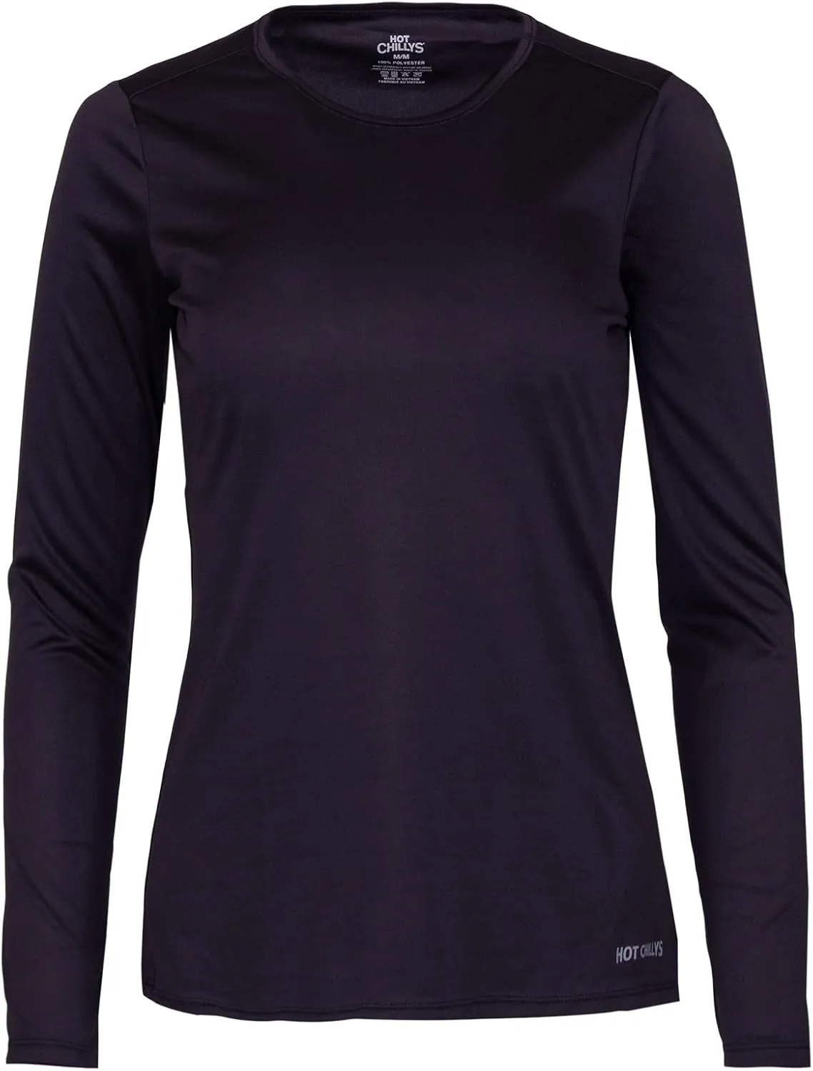 Hot Chillys Women's Peach Skins Solid Crewneck Lightweight Relaxed Fit Base Layer | Moisture-Wicking Long Sleeve Thermal Top
