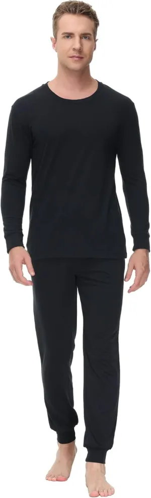 INK IVY Men Sleepwear Pajama Set Long Sleeve T-Shirt, Soft Tee, Loungewear And Relaxed Fit Sweatpant