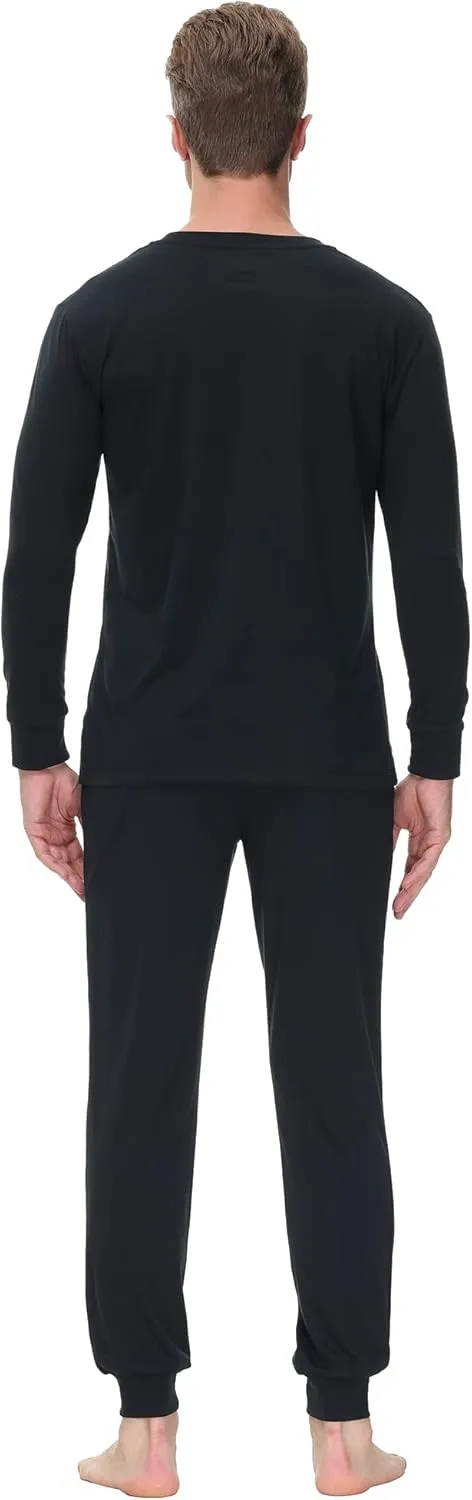 INK IVY Men Sleepwear Pajama Set Long Sleeve T-Shirt, Soft Tee, Loungewear And Relaxed Fit Sweatpant