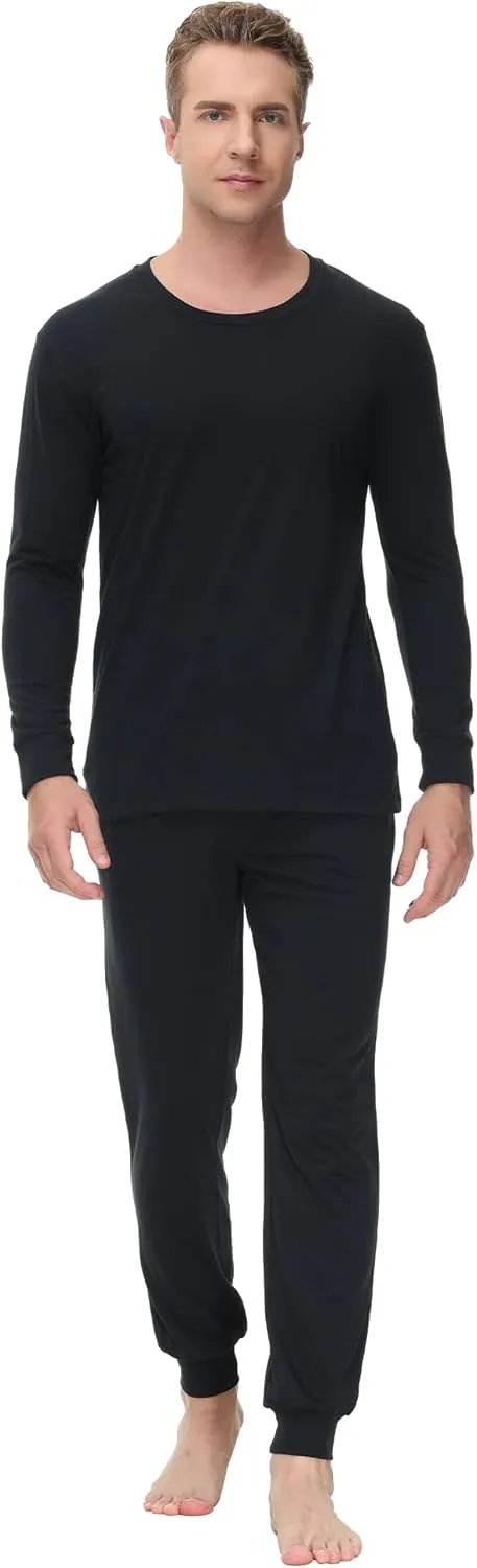 INK IVY Men Sleepwear Pajama Set Long Sleeve T-Shirt, Soft Tee, Loungewear And Relaxed Fit Sweatpant