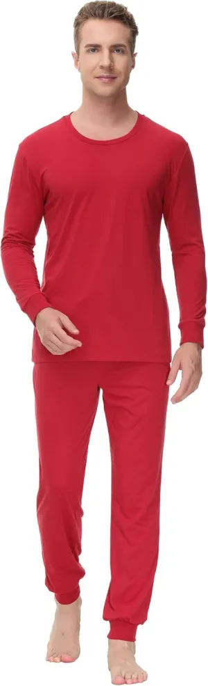 INK IVY Men Sleepwear Pajama Set Long Sleeve T-Shirt, Soft Tee, Loungewear And Relaxed Fit Sweatpant