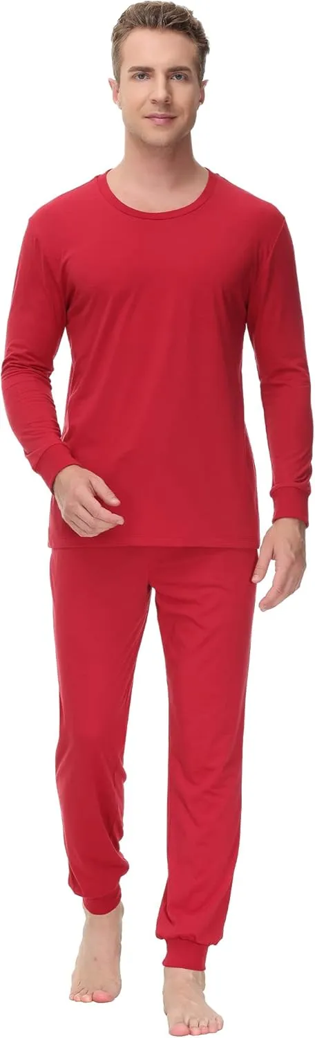 INK IVY Men Sleepwear Pajama Set Long Sleeve T-Shirt, Soft Tee, Loungewear And Relaxed Fit Sweatpant