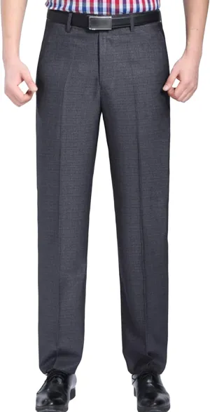 JEShifangjiusu Men's 4-Way Stretch Solid Slim Fit Dress Pant Slim Fit Dress Pant Wrinkle-Resistant Flat-Front Chino Pant