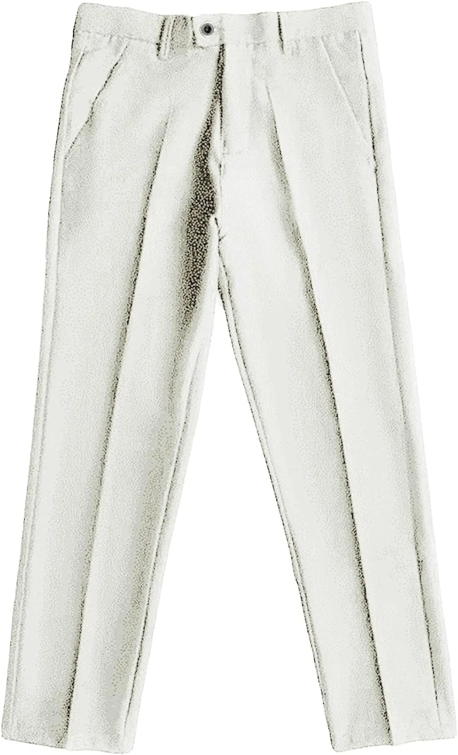 JEShifangjiusu Men's Business Suit Pants Casual Pants Slim Fit Flex Flat Front Pant Stretch Tapered Chino Pants Trousers (34,White), White, 34