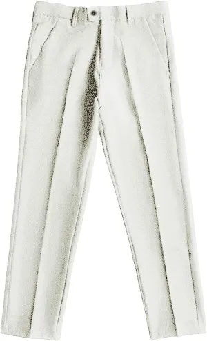 JEShifangjiusu Men's Business Suit Pants Casual Pants Slim Fit Flex Flat Front Pant Stretch Tapered Chino Pants Trousers (34,White), White, 34