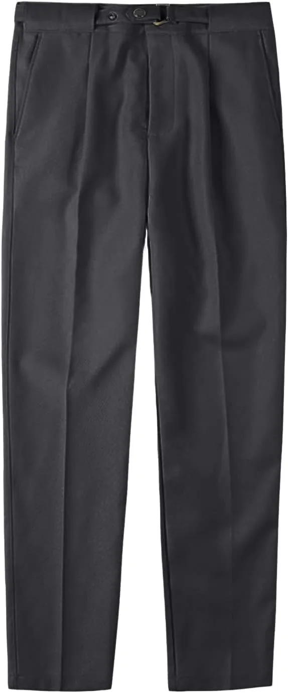 JEShifangjiusu Men's Dress Trousers Solid Color Flat Front Skinny Business Pants Slim Fit Chino Pencil Formal Pants (34,Black), Black, 34