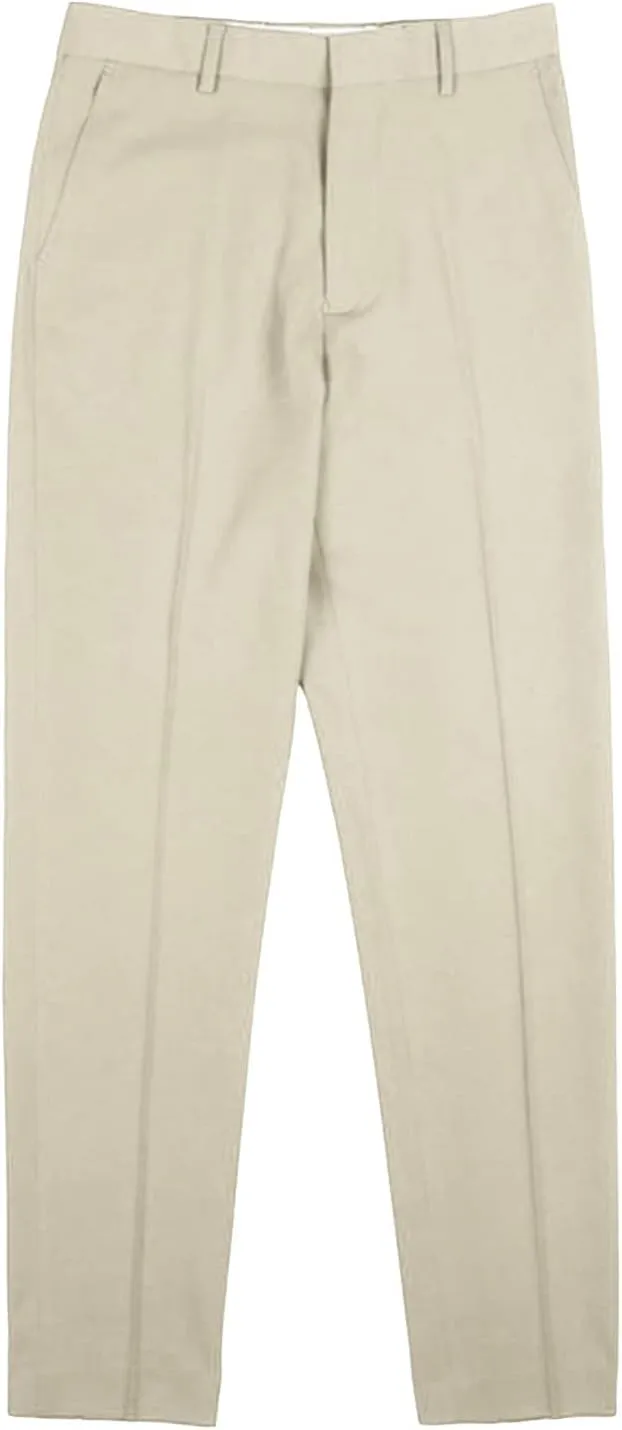 JEShifangjiusu Men's Flat Front Straight Fit Dress Pant Casual Skinny Stretch Chinos Pants Slim Fit Business Pant with Pocket (32,Apricot), Apricot, 32
