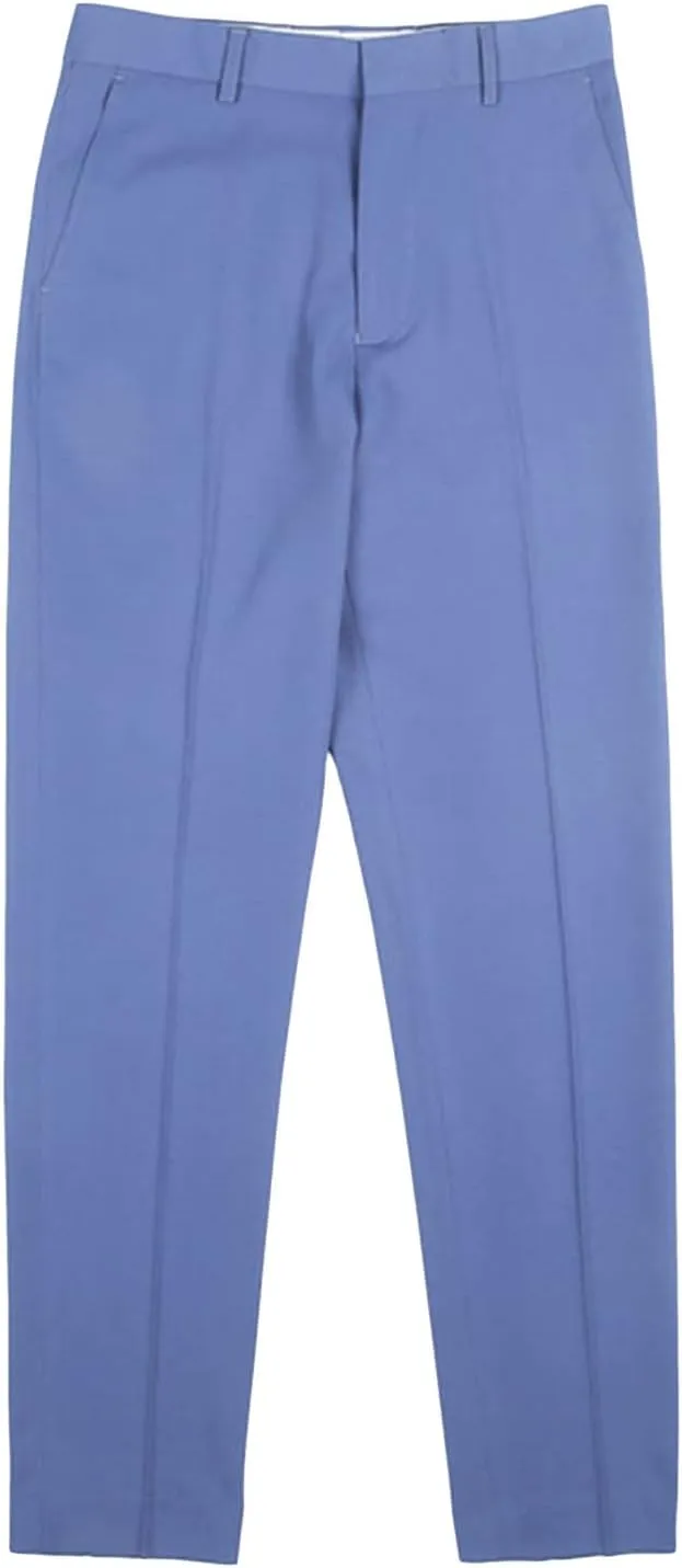 JEShifangjiusu Men's Flat Front Straight Fit Dress Pant Casual Skinny Stretch Chinos Pants Slim Fit Business Pant with Pocket (32,Dark Blue), Dark Blue, 32