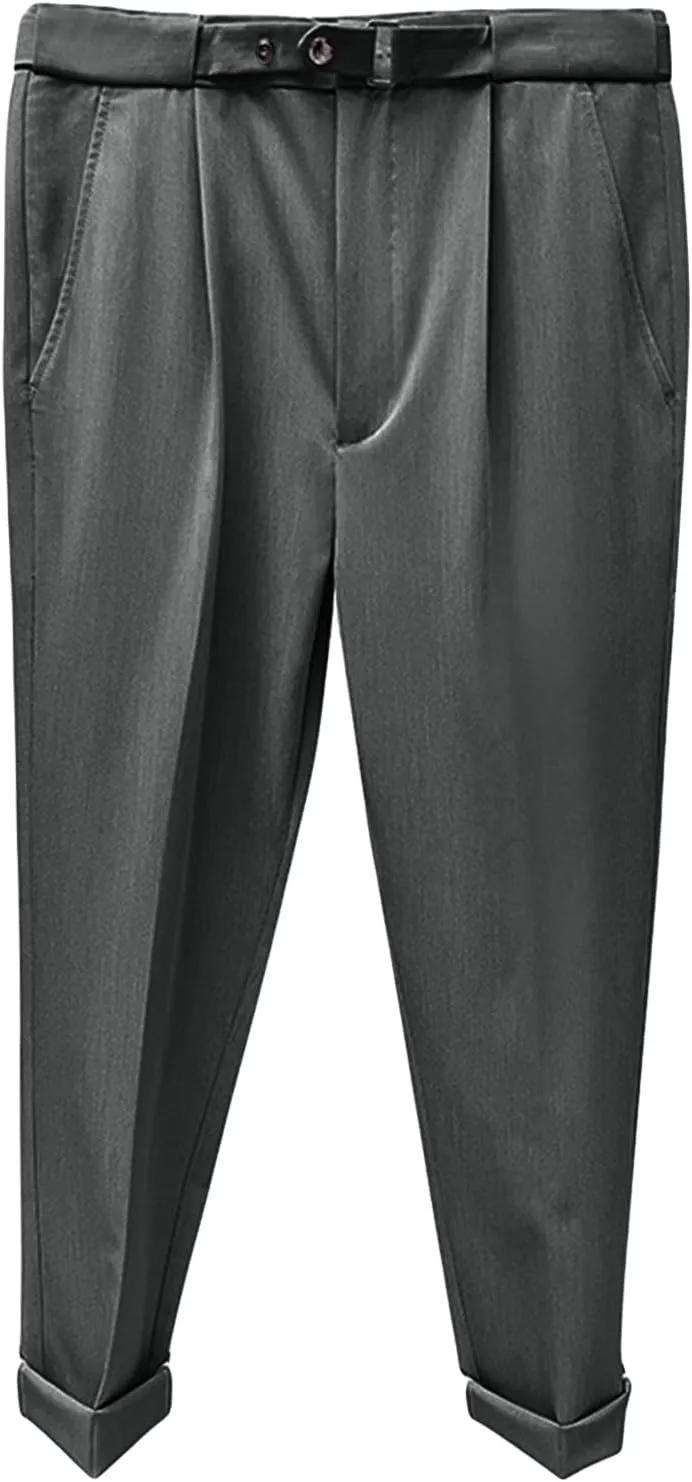 JEShifangjiusu Men's Slim Fit Dress Pant Stretch Flat Front Traveler Long Pant Fashion Casual Business Chino Pants (33,Grey), Grey, 33