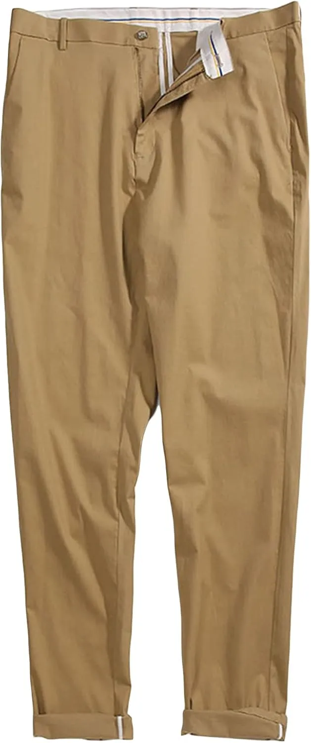 JEShifangjiusu Men's Straight Stretch Chino Pants Dress Pants Slim Fit Skinny Suit Pants Casual Lightweight Pants (38,Khaki), Khaki, 38
