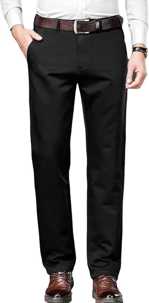 JEShifangjiusu Men's Stretch Dress Pants Slim Fit Skinny Suit Pant Business Flex Flat Front Pant Wrinkle-Resistant Chino Pant (33,Black), Black, 33