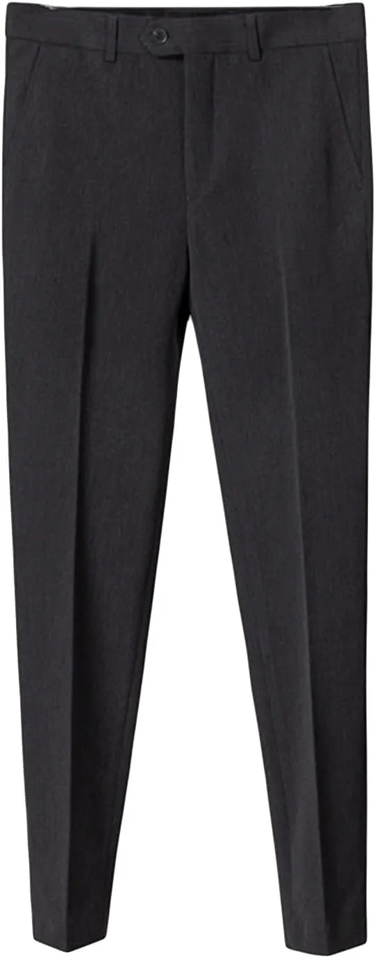 JEShifangjiusu Men's Stretch Dress Pants Slim Fit Skinny Suit Pants Casual Fashion Retro Tapered Business Dress Chino Pants (38,Dark Grey), Dark Grey, 38