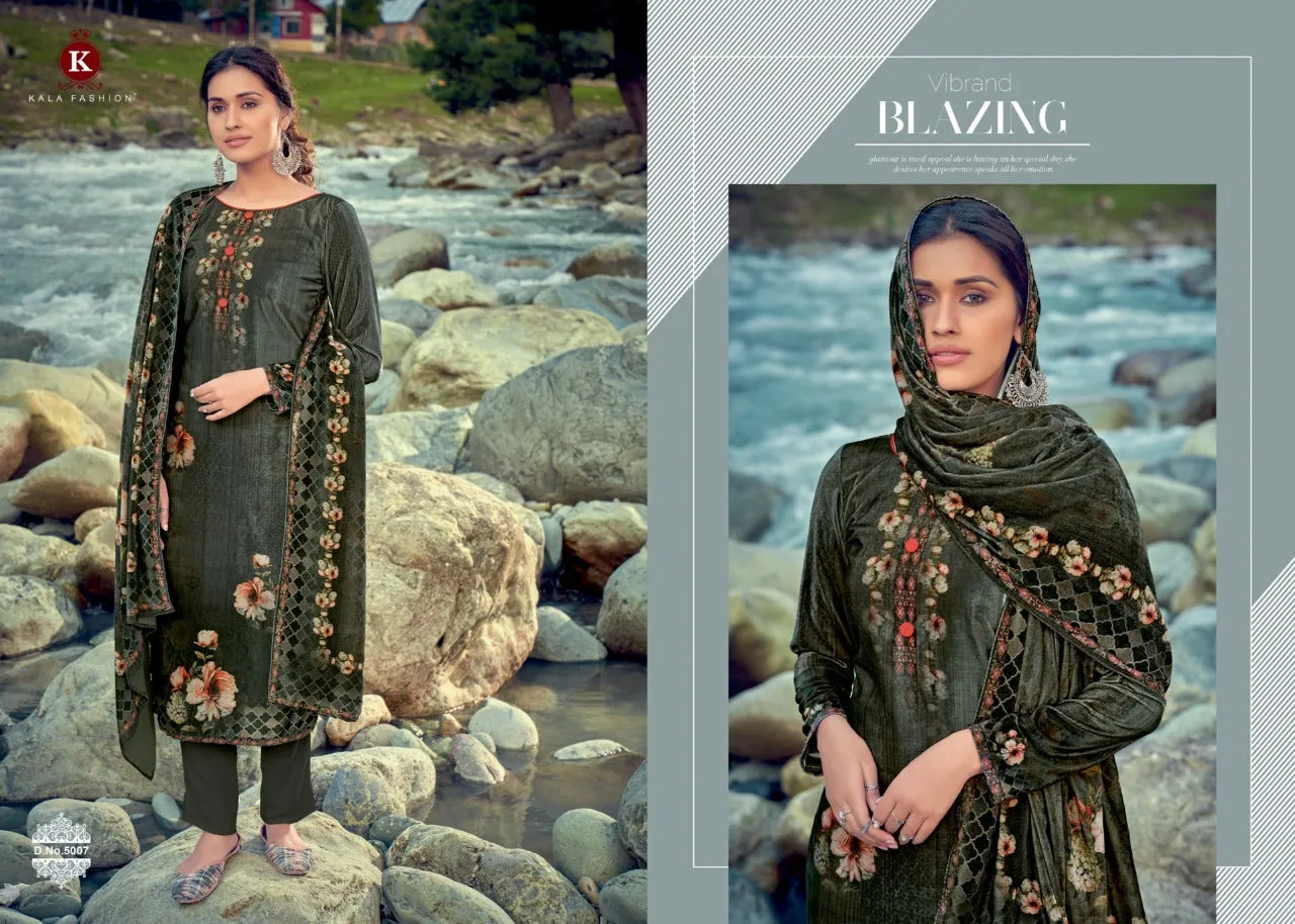 Kala Fashion Presents Muskan Velvet Printed Fancy Designer Salwar Suits