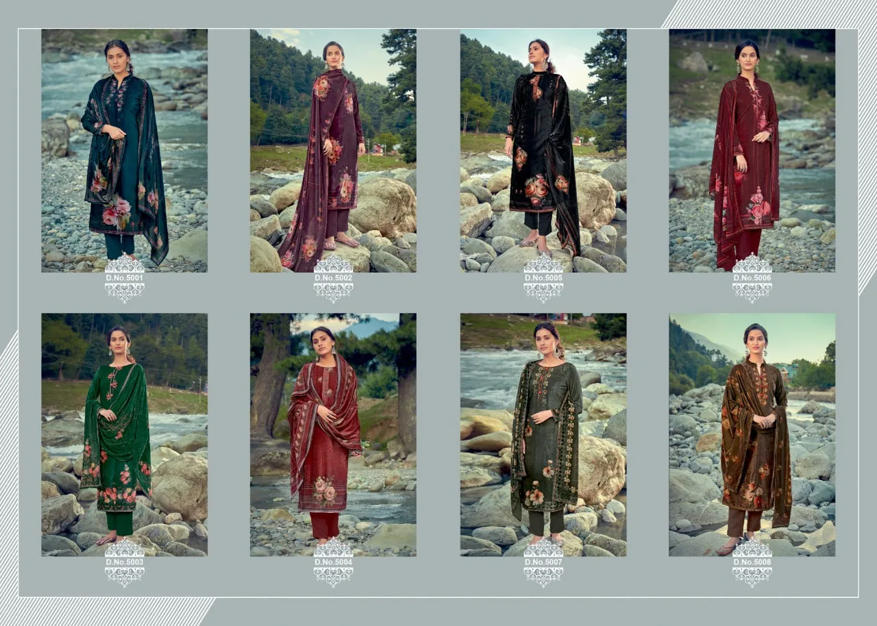 Kala Fashion Presents Muskan Velvet Printed Fancy Designer Salwar Suits
