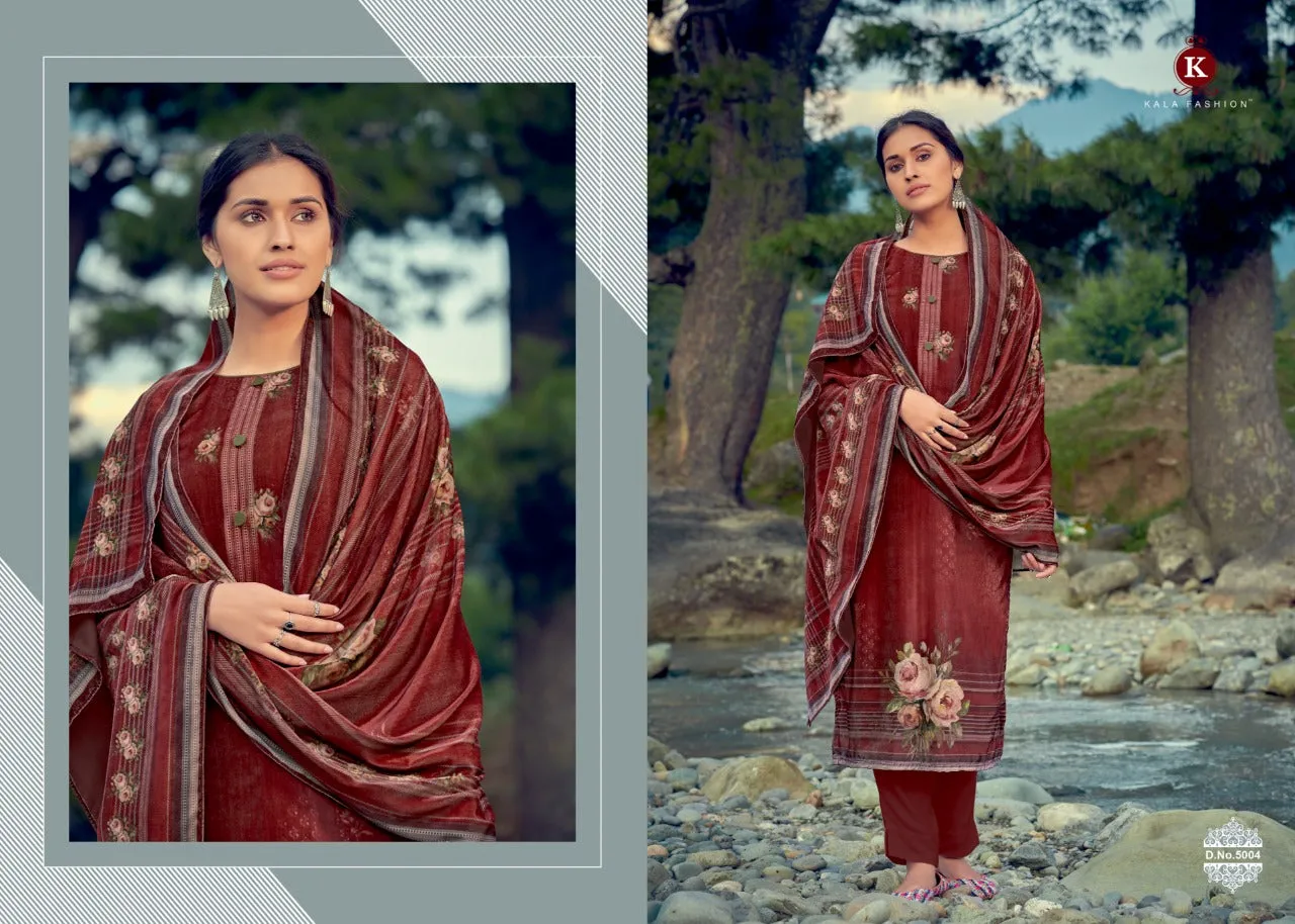 Kala Fashion Presents Muskan Velvet Printed Fancy Designer Salwar Suits