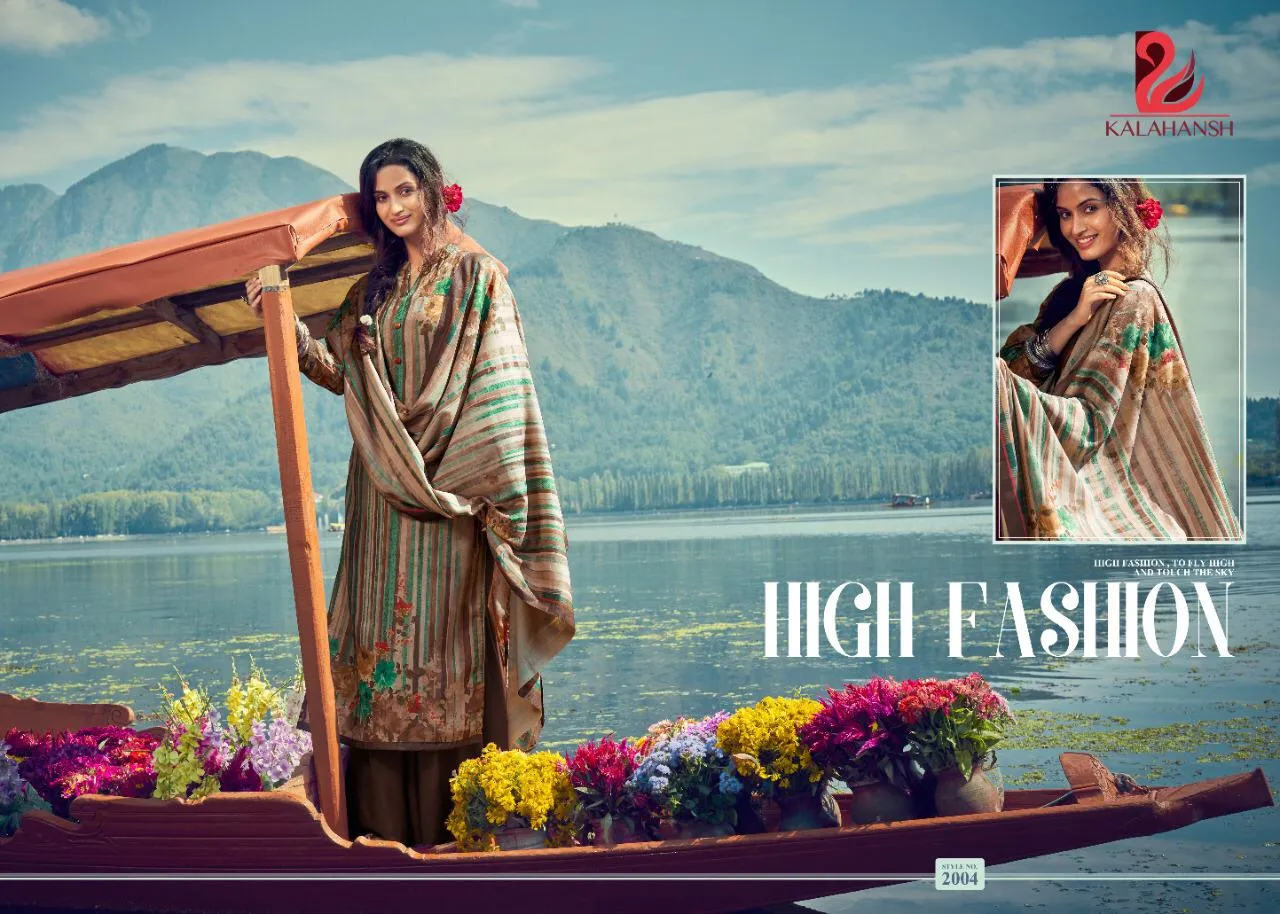 Kalahansh Presents Saamiah Pashmina Printed Casual Wear Salwar Kameez
