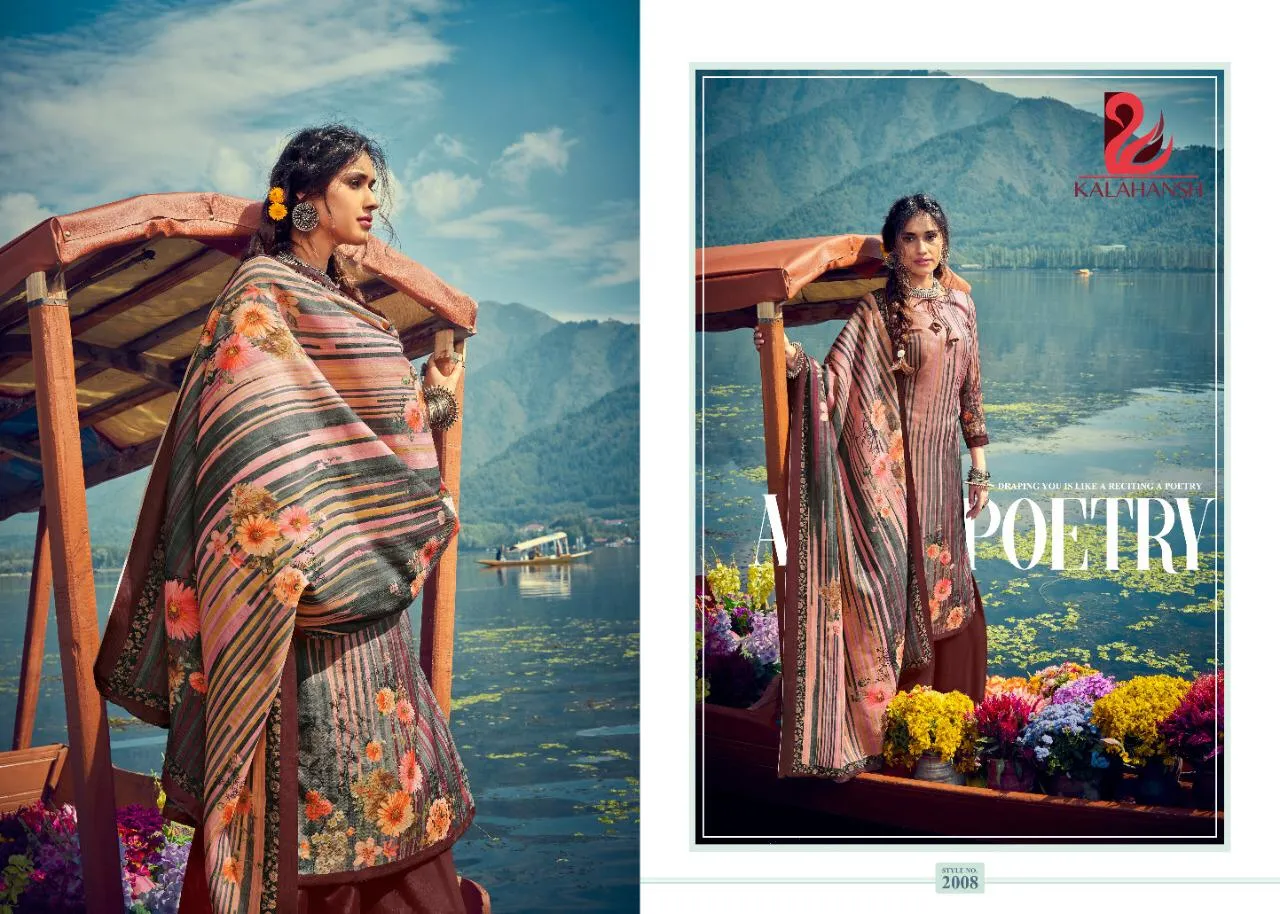 Kalahansh Presents Saamiah Pashmina Printed Casual Wear Salwar Kameez