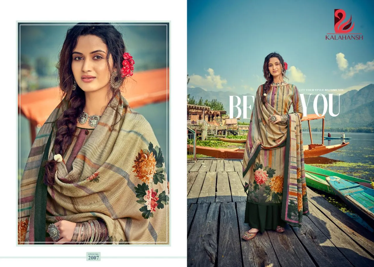 Kalahansh Presents Saamiah Pashmina Printed Casual Wear Salwar Kameez