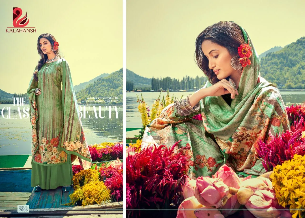 Kalahansh Presents Saamiah Pashmina Printed Casual Wear Salwar Kameez