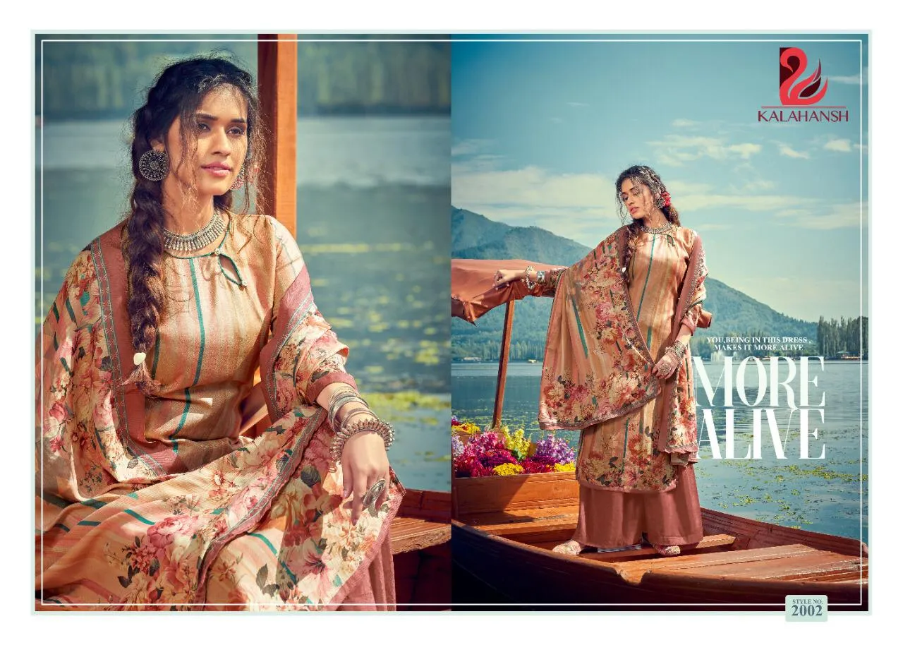 Kalahansh Presents Saamiah Pashmina Printed Casual Wear Salwar Kameez