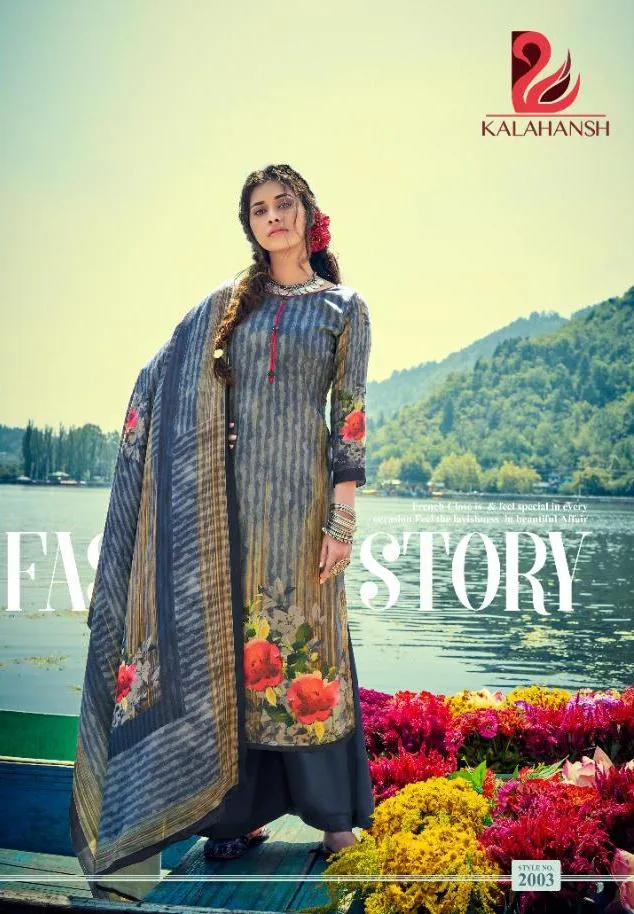 Kalahansh Presents Saamiah Pashmina Printed Casual Wear Salwar Kameez