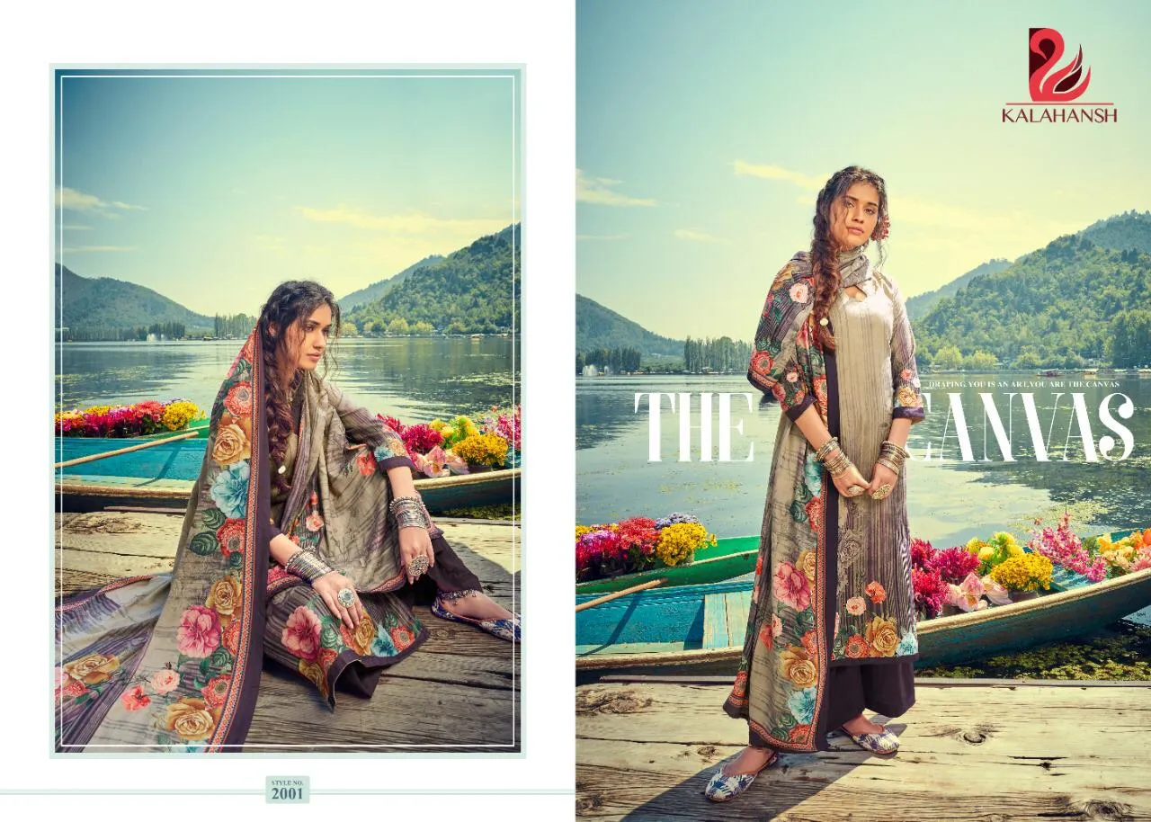 Kalahansh Presents Saamiah Pashmina Printed Casual Wear Salwar Kameez