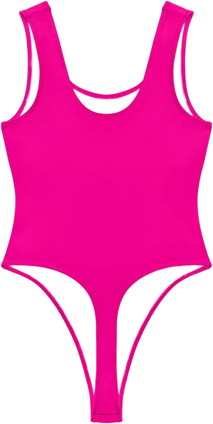 Kepblom Women's High Cut One Piece Swimsuit Thong Swimsuits Sexy Bodysuit for Women