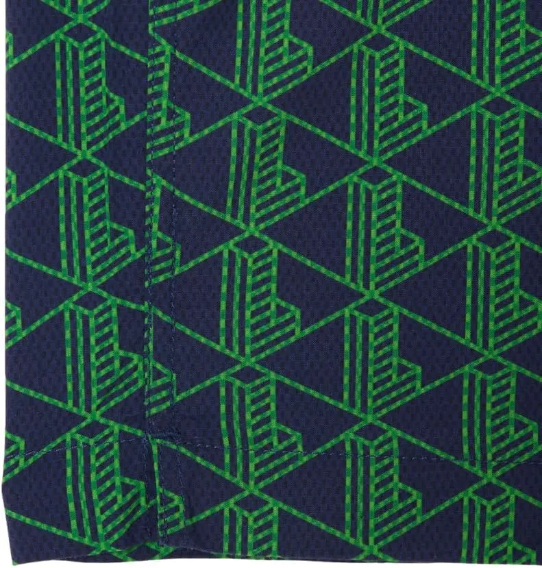 Lacoste Men's Short Sleeve Relaxed Fit Monogram Woven Shirt