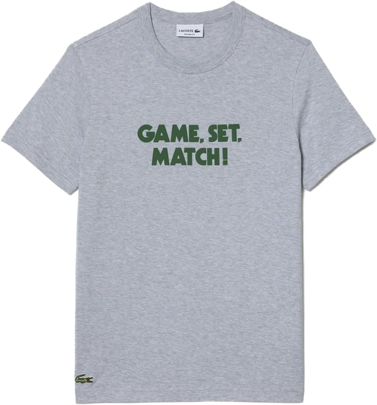 Lacoste Short Sleeve Relaxed Fit Tee Shirt W/Crocodile Wording