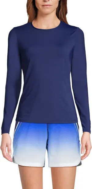 Lands' End Women's Long Sleeve Relaxed UPF 50 Rash Guard