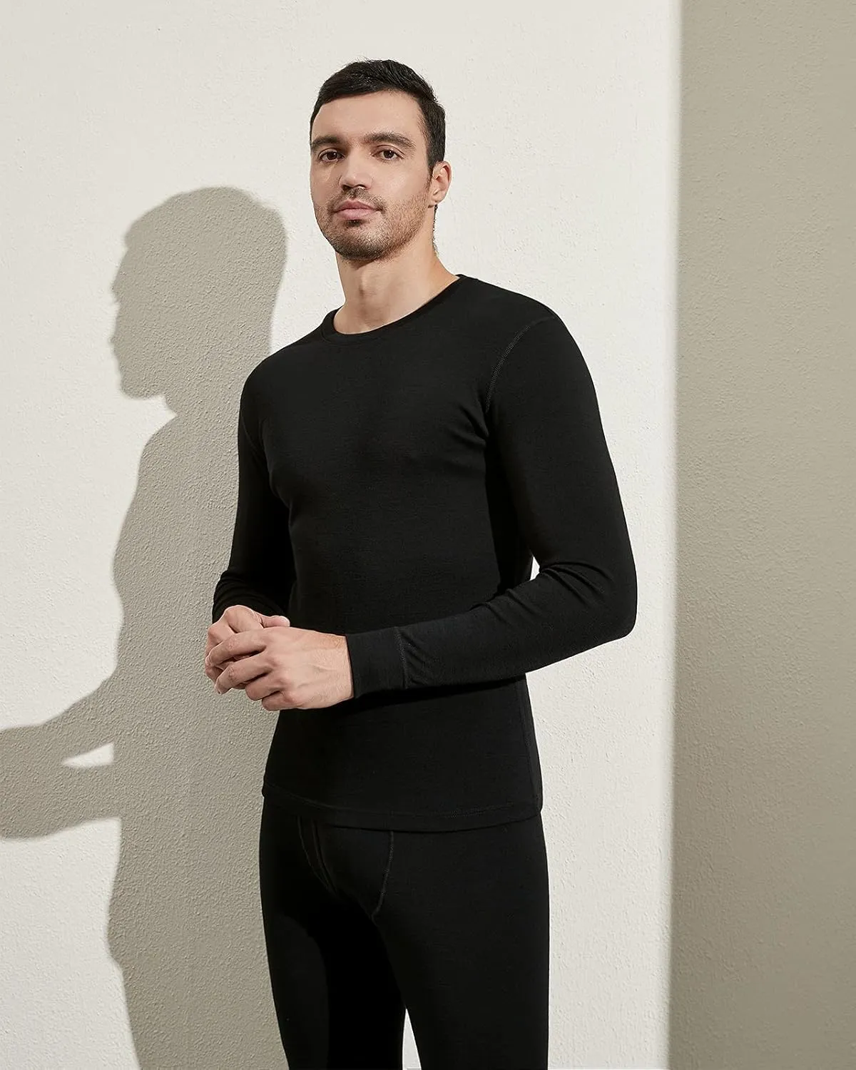 LAPASA Men 100% Merino Wool Shirt Base Layer Lightweight Midweight Thermal Top Long Sleeve Hunting Undershirt Warm Long John