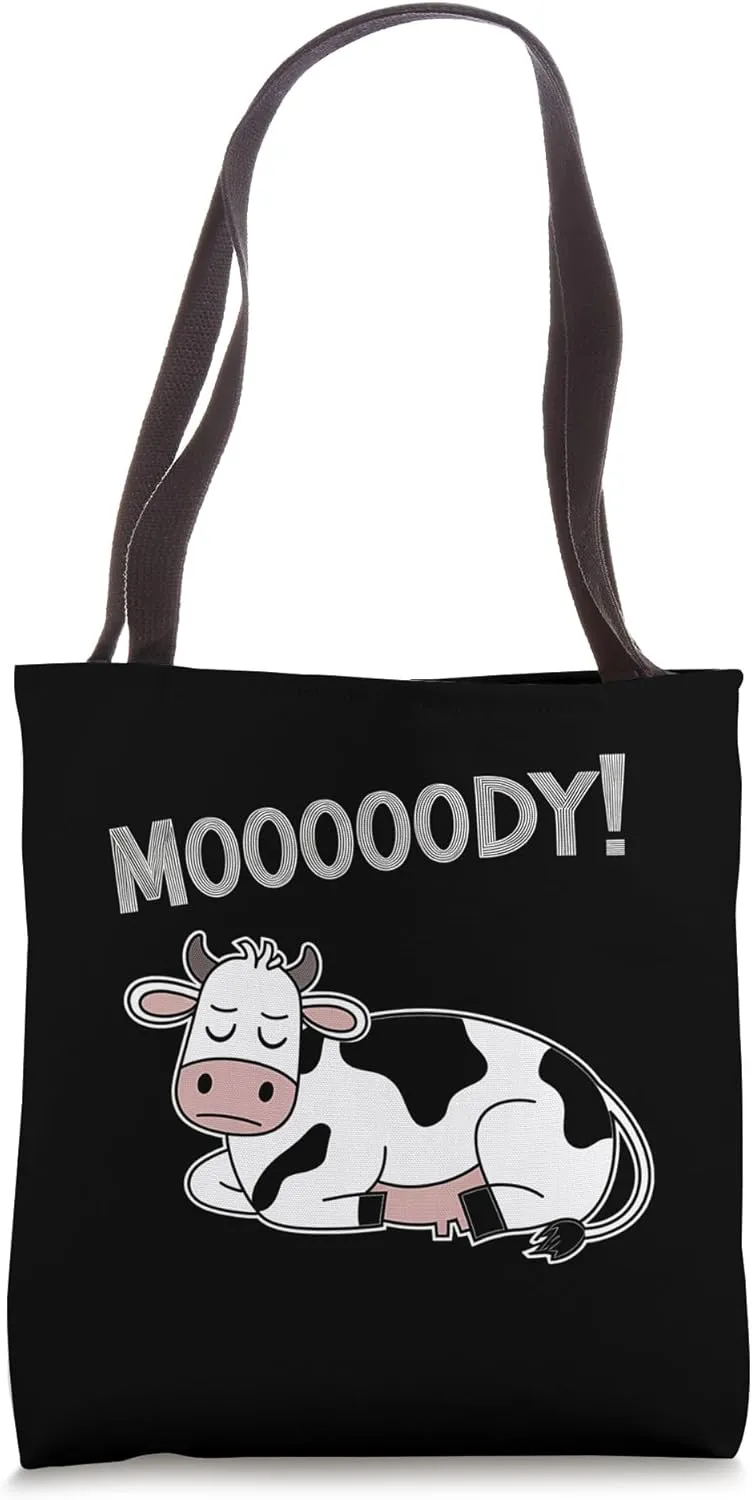 Lazy Cow Relaxed Animal Mood Tote Bag