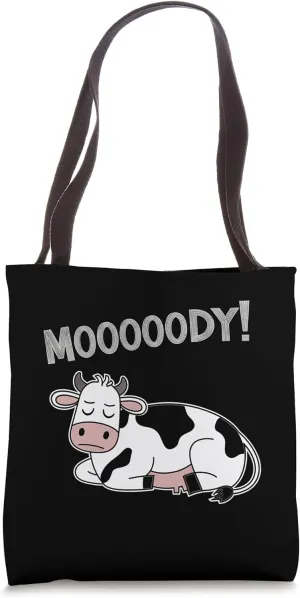Lazy Cow Relaxed Animal Mood Tote Bag