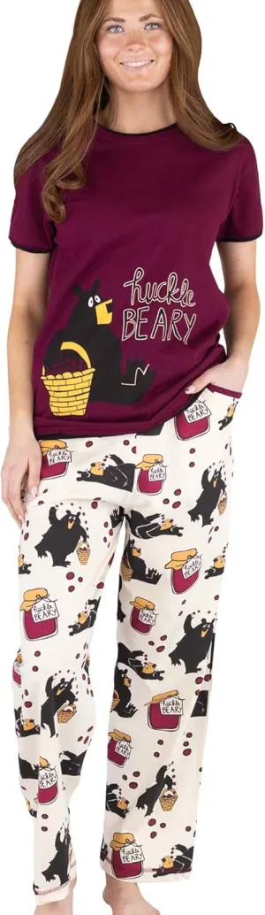 Lazy One Women's Pajama Set, Short Sleeves with Cute Prints, Relaxed Fit
