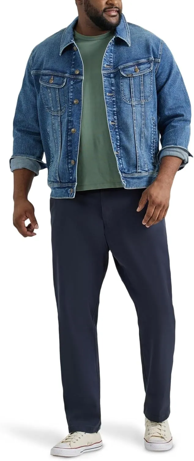 Lee Men's Big & Tall Extreme Motion Flat Front Relaxed Taper Pant