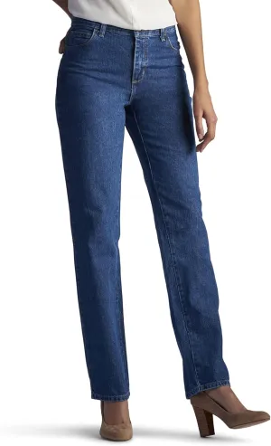 Lee Women's Petite Relaxed Fit All Cotton Straight Leg Jean