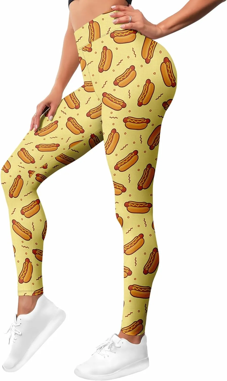 Leggings for Women Funny Printed Gym Womens Yoga Pants Floral Legging Flower Prints, Small