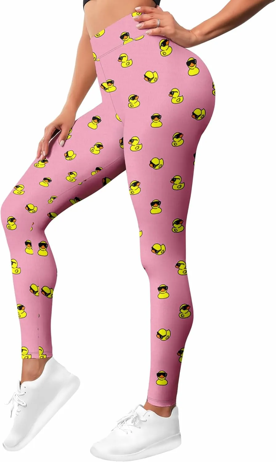 Leggings for Women Funny Printed Gym Womens Yoga Pants Floral Legging Flower Prints, Small