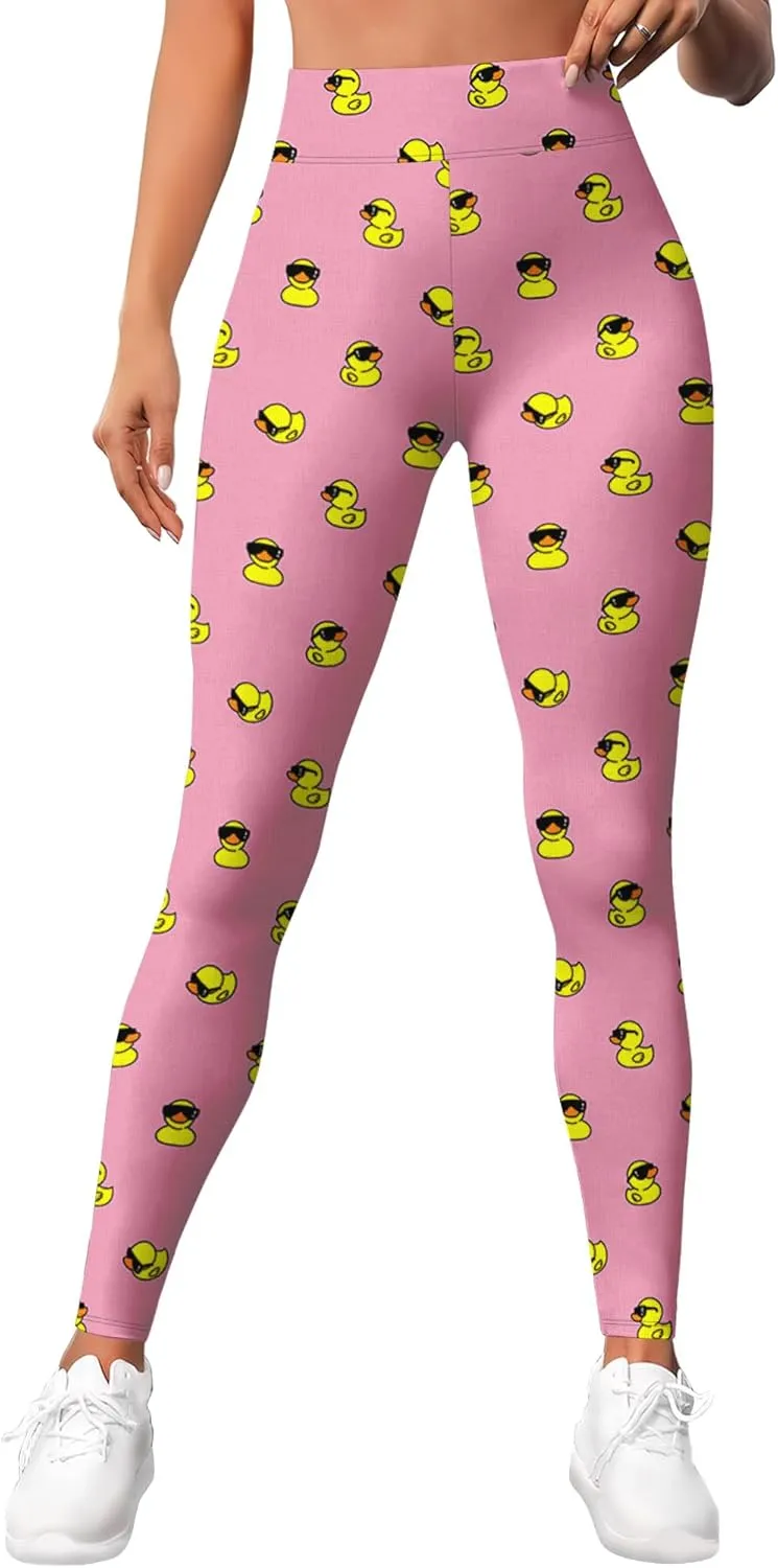 Leggings for Women Funny Printed Gym Womens Yoga Pants Floral Legging Flower Prints, Small