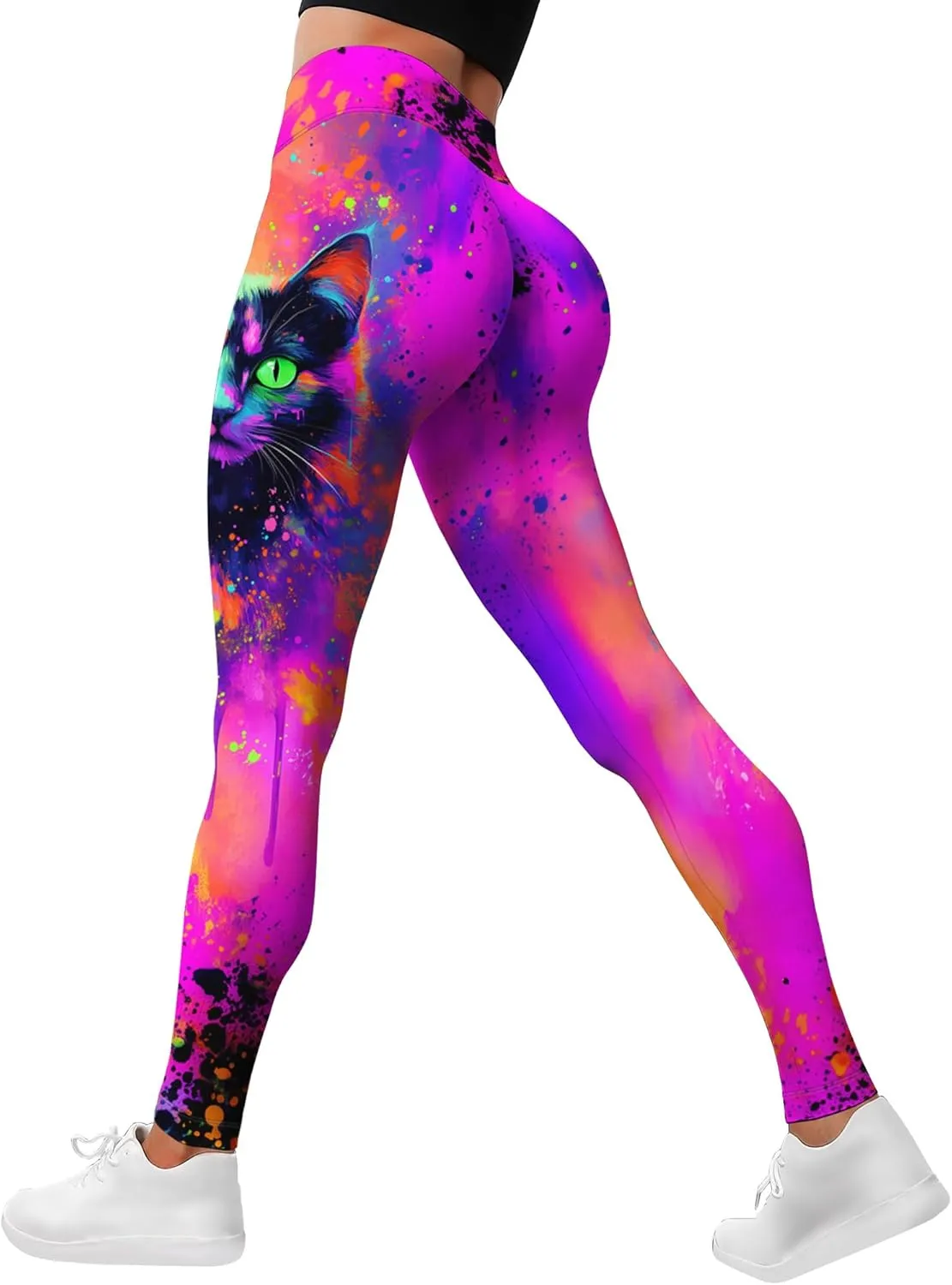 Leggings for Women Printed Funny Gym Womens Yoga Pants Cat Tights Cat Legging Athletic Pant