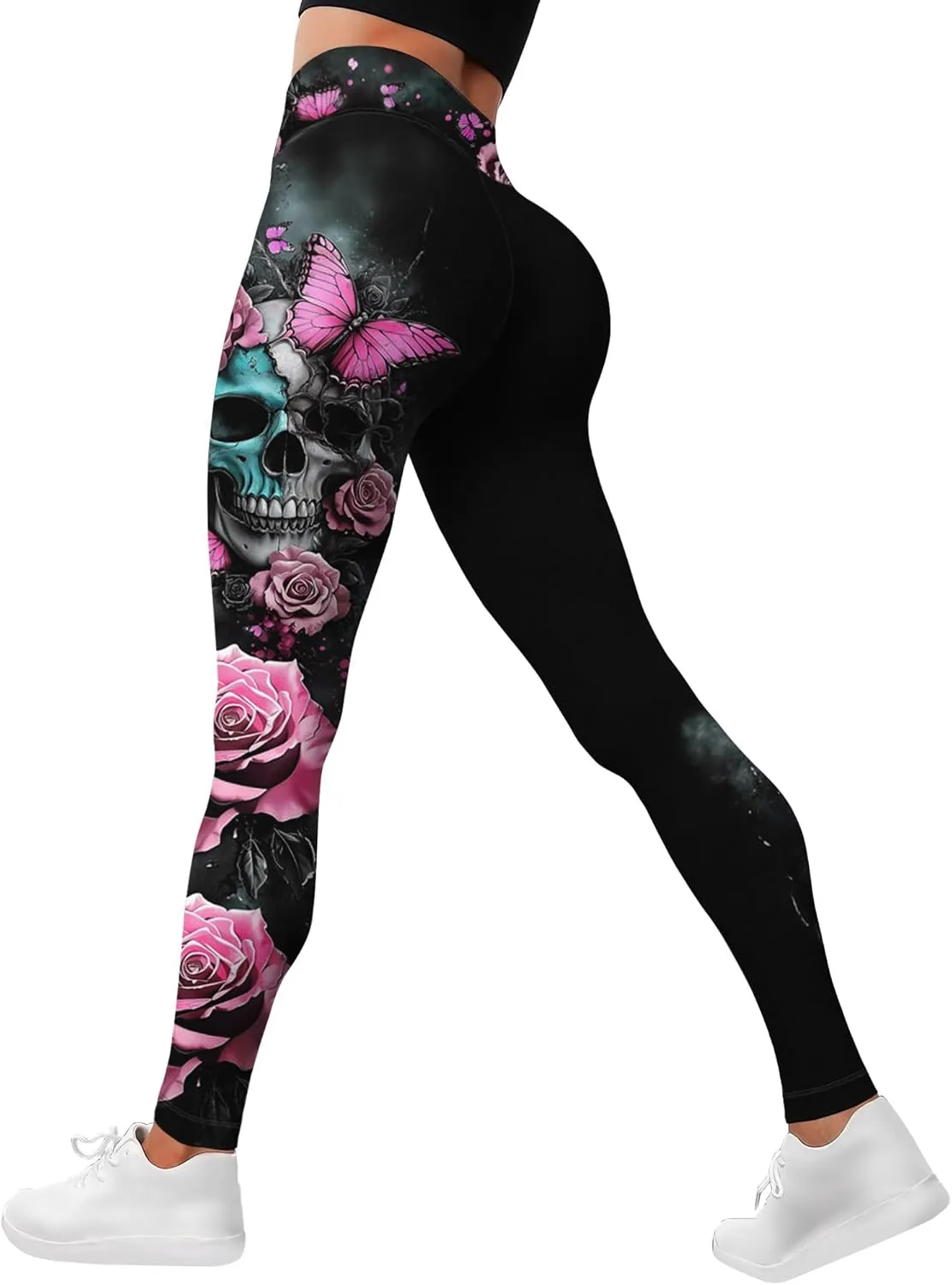 Leggings for Women Printed Funny Gym Womens Yoga Pants Floral Legging Flower Running Pant Athletic Legging