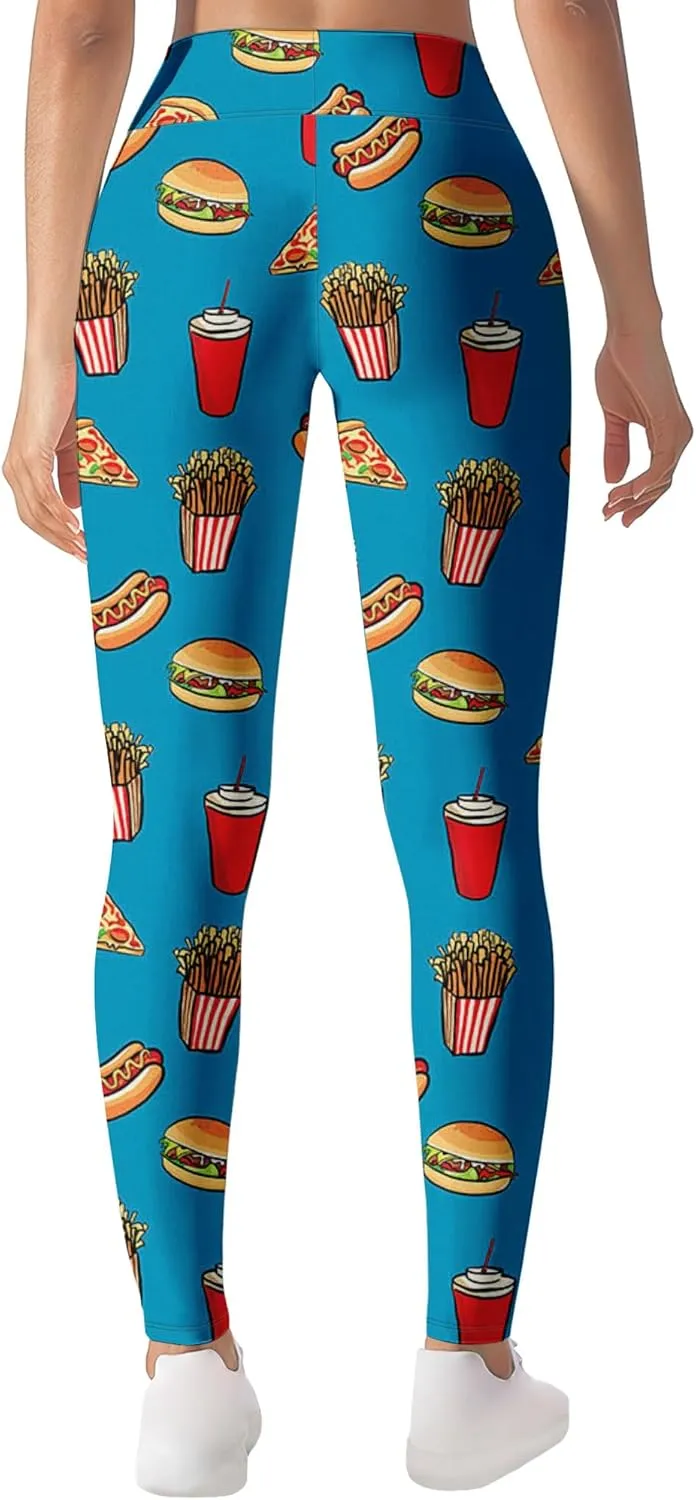 Leggings for Women Printed Funny Gym Womens Yoga Pants Hot Dog Legging Athletic Pant