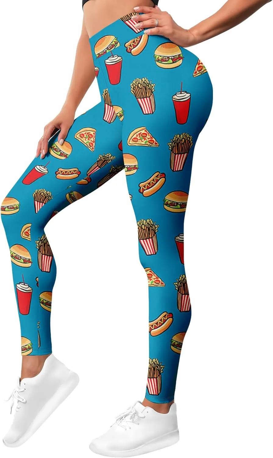 Leggings for Women Printed Funny Gym Womens Yoga Pants Hot Dog Legging Athletic Pant