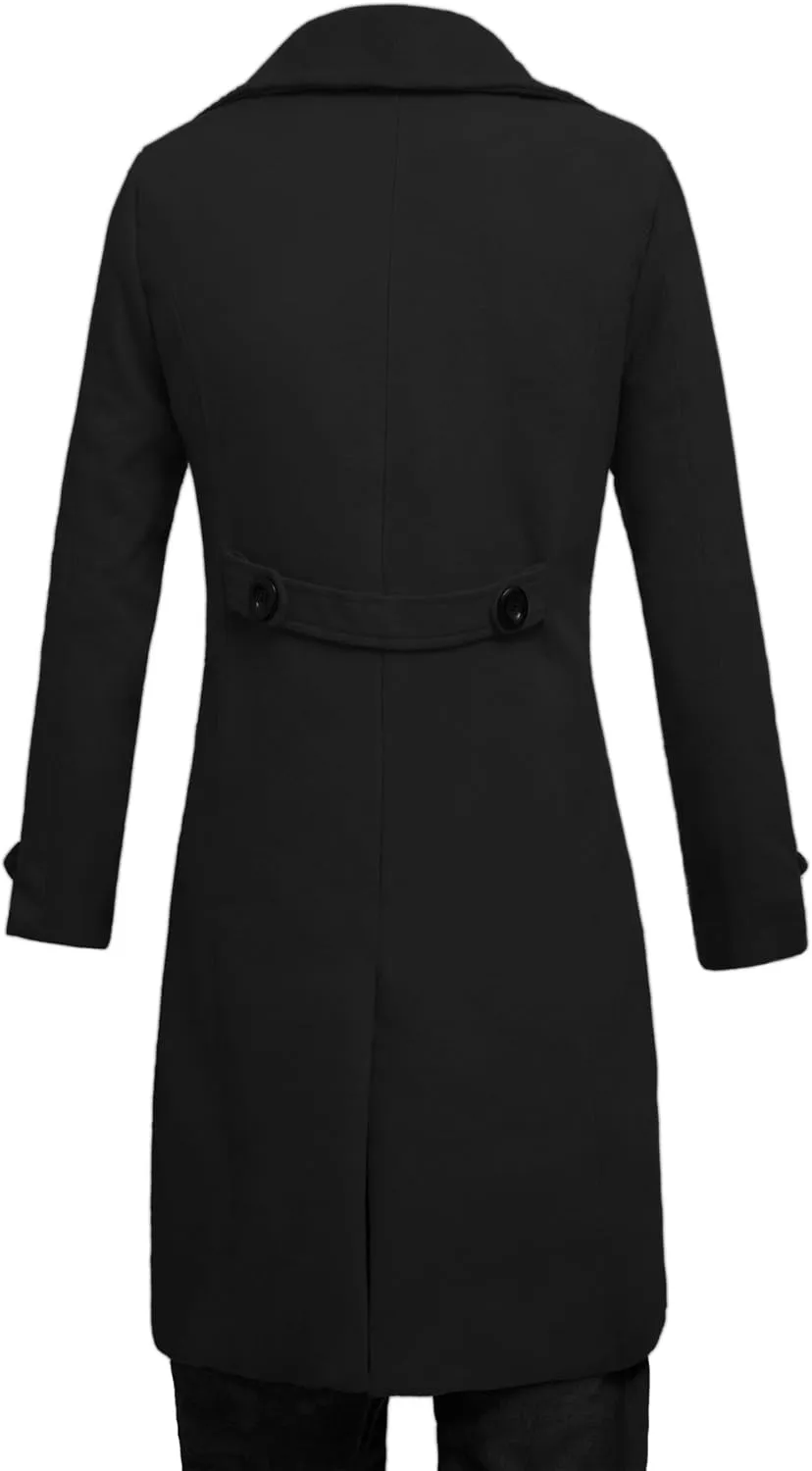 Lende Men Trench Coat Winter Long Jacket Double Breasted Overcoat
