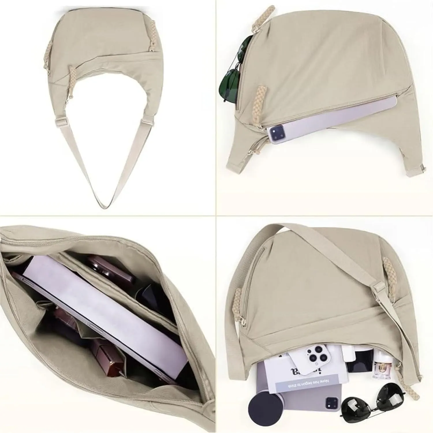 Limorence Crossbody Bag, Limorence Women's Fashion Plain Color Nylon Crossbody Hobo Bag