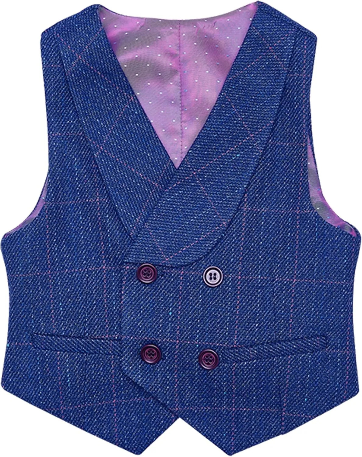 Marvelous World Boys' 5-Piece Formal Vest Suit Set, Vest, Pants, Dress Shirt, Tie and Bowtie