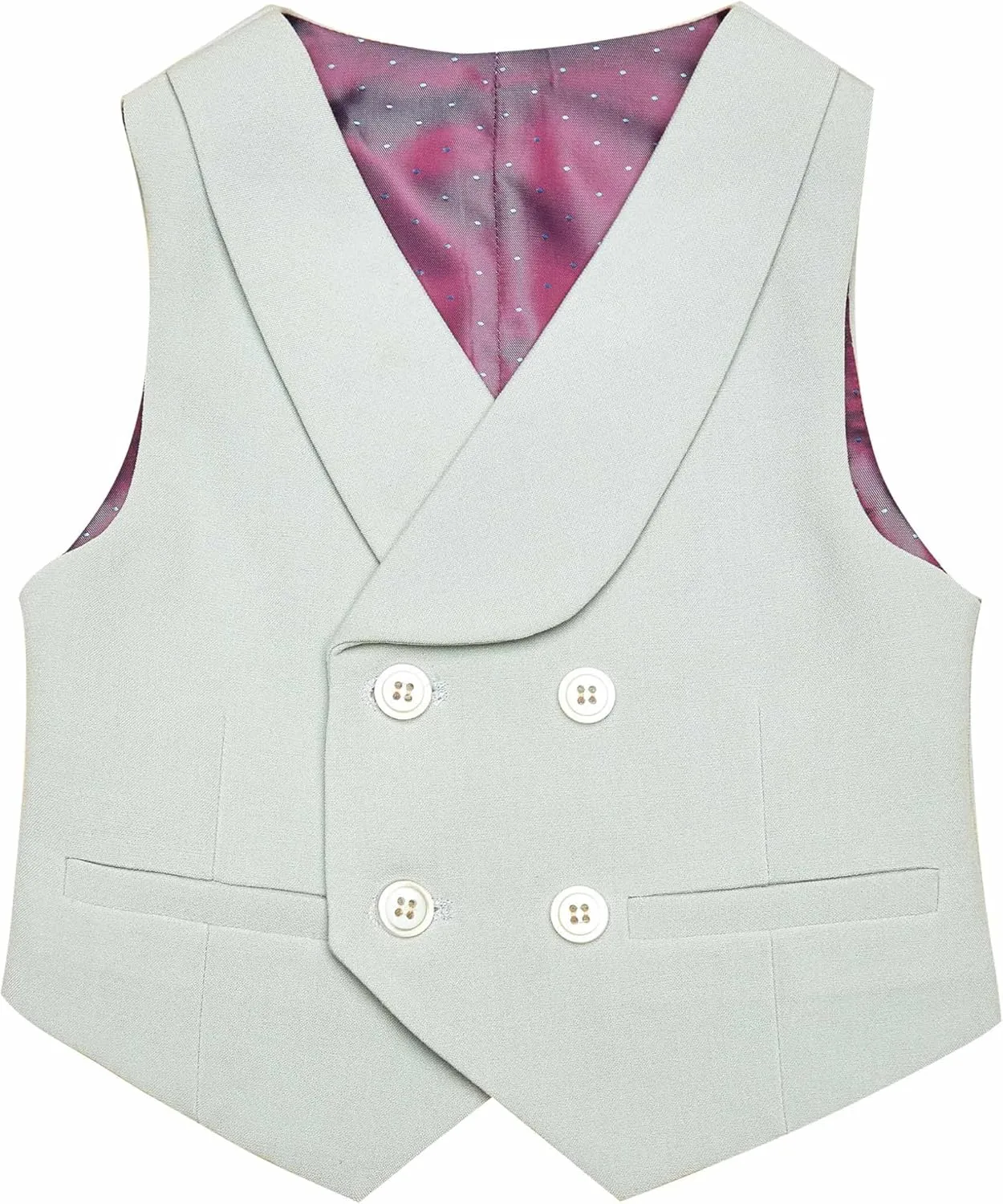 Marvelous World Boys' 5-Piece Formal Vest Suit Set, Vest, Pants, Dress Shirt, Tie and Bowtie