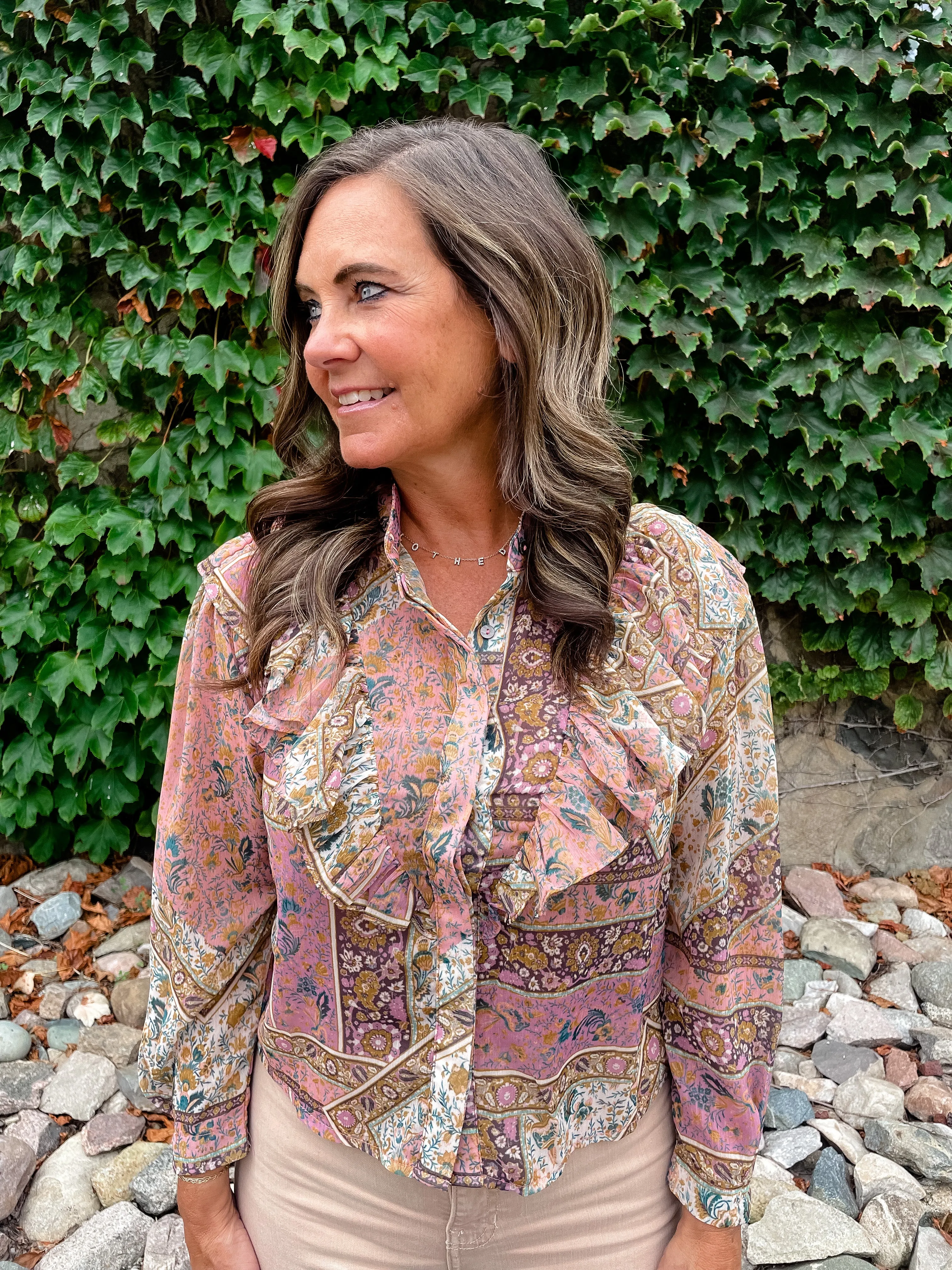 Mauve Floral Blouse