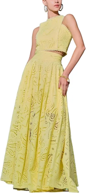 Melliflo Two Piece Skirt Set for Women Crop Tank Tops Long Skirt Set Sleeveless Maxi Dress Nightclub Party Dress with Pockets